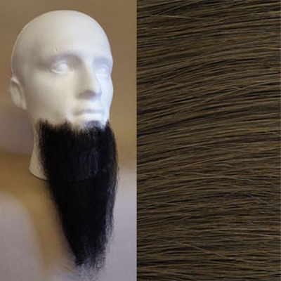 Long Chin Beard Colour 7 - Medium Brown Human Hair BMH