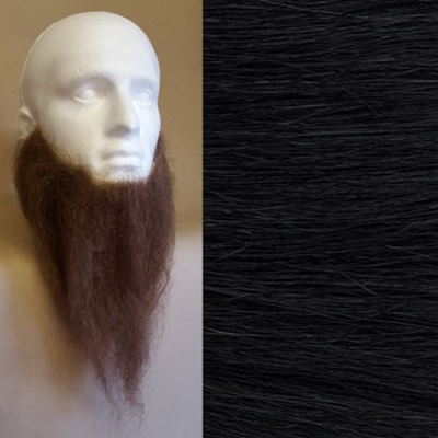 Long Full Beard Colour 1b - Black - Human Hair - BMB