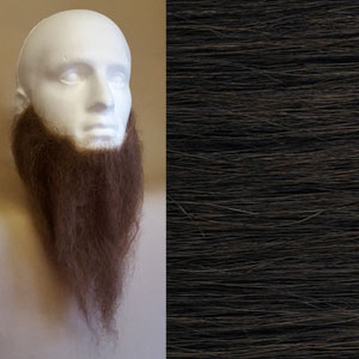 Long Full Beard Colour 4 - Brown - Human Hair - BME
