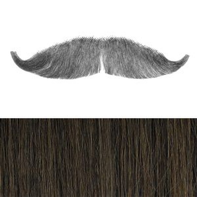 Bushy Moustache Colour 6 - Brown - Human Hair - BMG