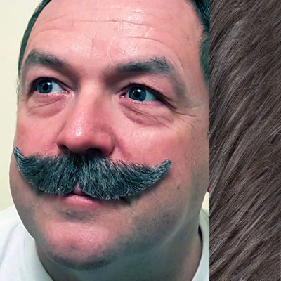 Bushy Moustache Colour 47 - Salt n Pepper Human Hair BMT