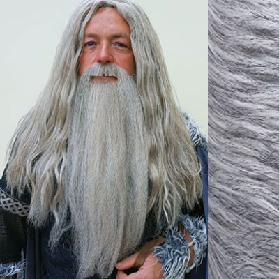 Gandalf Wig, Beard & Moustache Set Colour 56 Grey - Synthetic Hair - BMV