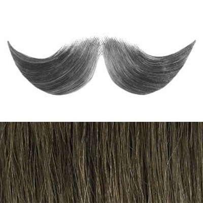 Handlebar Moustache Colour 17 - Dark Ash Blonde Human Hair BMN