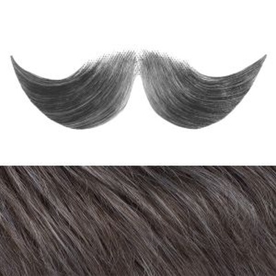 Handlebar Moustache Colour 47 - Salt n Pepper Human Hair BMT
