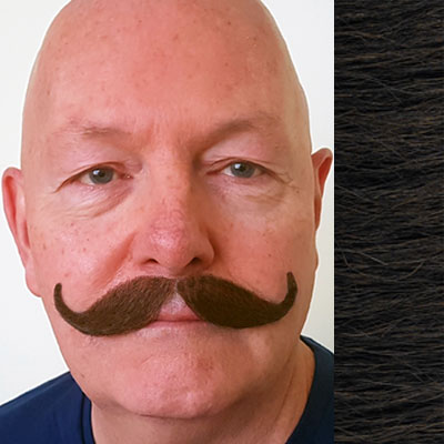 Kaiser Moustache Colour 4 - Brown - Human Hair - BME