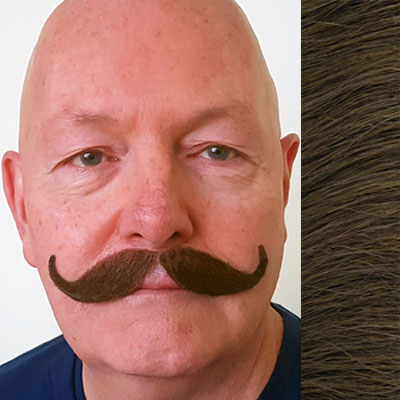 Kaiser Moustache Colour 8 - Medium Brown Human Hair BMI
