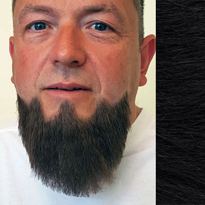 Large Full Chin Beard Colour 1b - Black - Human Hair - BMB