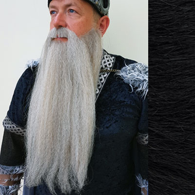 Long Beard & Moustache FCL Colour 1b Black - Synthetic Hair - BMA