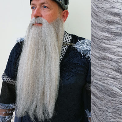 Long Beard & Moustache FCL Colour 56 Grey - Synthetic Hair - BMV