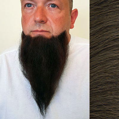 Long Chin Beard Colour 8 - Medium Brown Human Hair BMI