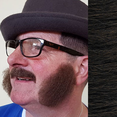 Low Mutton Chops Beard & Moustache Colour 4 - Brown - BME