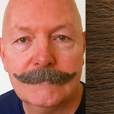 Military Moustache Colour 13 - Dark Auburn Human Hair BML