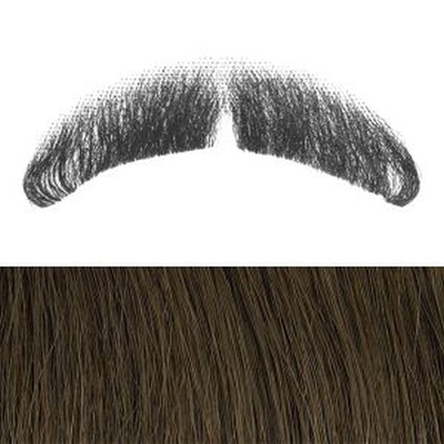 Moustache Style 'D' Colour 8 - Medium Brown Human Hair BMI
