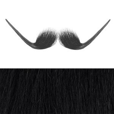Moustache Style 'G' Colour 1b - Black - Human Hair - BMB