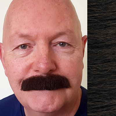 Regular Moustache Colour 4 - Brown - Human Hair - BME 