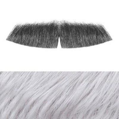 Regular Moustache Colour 60 - Silver Grey Human Hair - BMW
