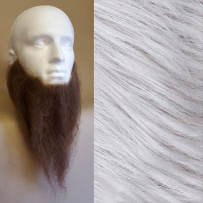 Long Full Beard Colour 60 - Silver Grey Human Hair - BMW