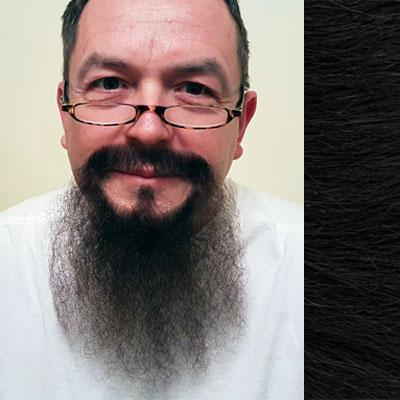 Beard & Moustache Combination MB2 Colour 1b - Black - Human Hair - BMB