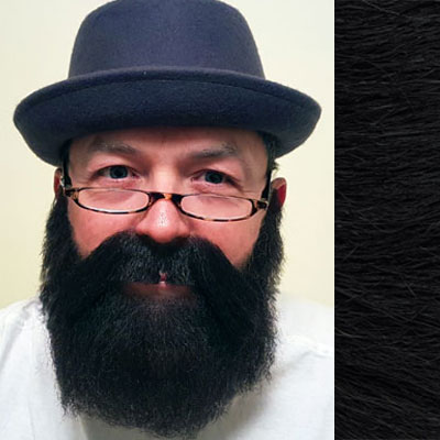 Beard & Moustache Combination MB4 Colour 1b - Black - Human Hair - BMB