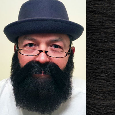 Beard & Moustache Combination MB4 Colour 2 - Dark Brown Human Hair BMC