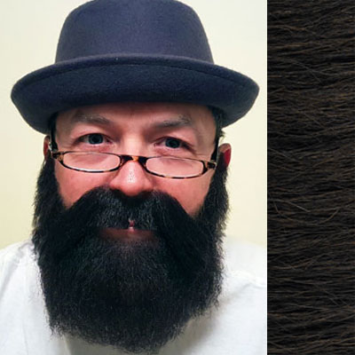 Beard & Moustache Combination MB4 Colour 4 - Brown - Human Hair - BME