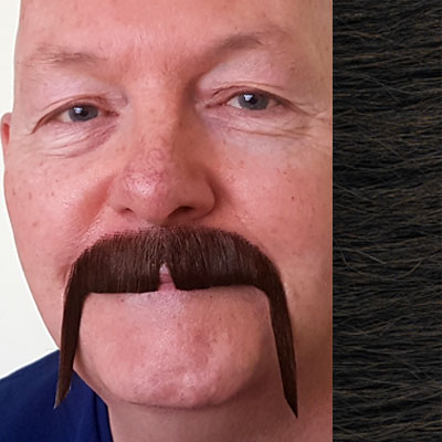 Chang Moustache Colour 4 - Brown - Human Hair - BME 