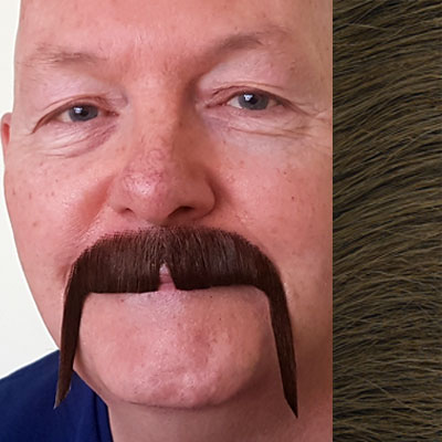 Chang Moustache Colour 8 - Medium Brown Human Hair BMI