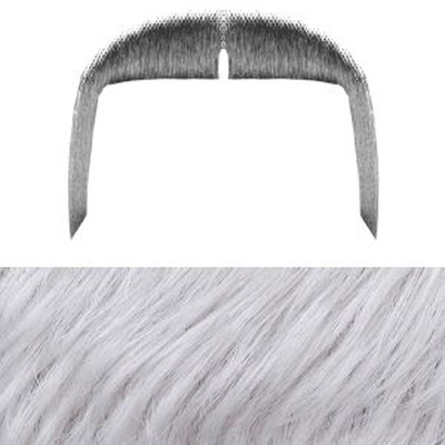 Chang Moustache Colour 60 - Silver Grey Human Hair - BMW