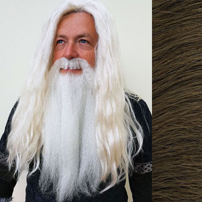 Dumbledore Wig, Beard & Moustache Set Colour 8 Brown - Synthetic Hair - BMI