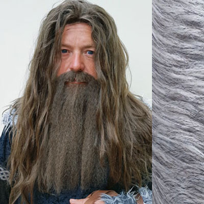 Hagrid Wig, Beard & Moustache Set Colour 56 Grey - Synthetic Hair - BMV