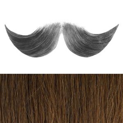 Handlebar Moustache Colour 13 - Dark Auburn Human Hair BML