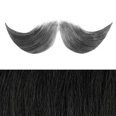 Handlebar Moustache Colour 2 - Dark Brown Human Hair BMC