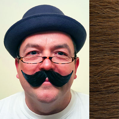 Handlebar Moustache Colour 13 - Dark Auburn Human Hair BML