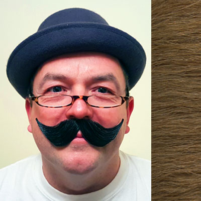 Handlebar Moustache Colour 27 - Light Auburn Human Hair BMO