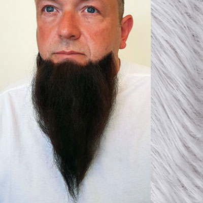 Long Chin Beard Colour 60 - Silver Grey Human Hair - BMW