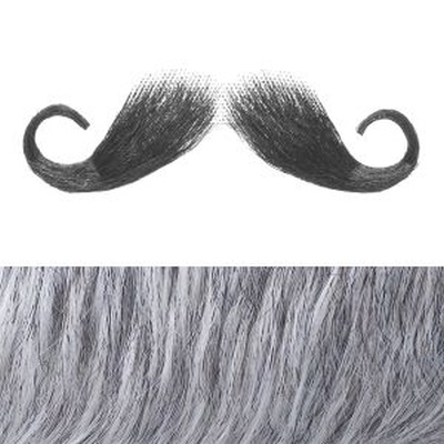 Moustache Style 'E' Colour 1b50 - Black with 50% Grey BMV