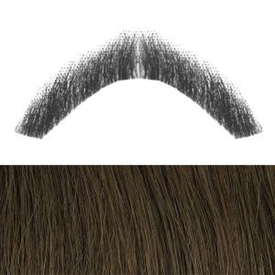 Moustache Style 'F' Colour 8 - Medium Brown Human Hair BMI