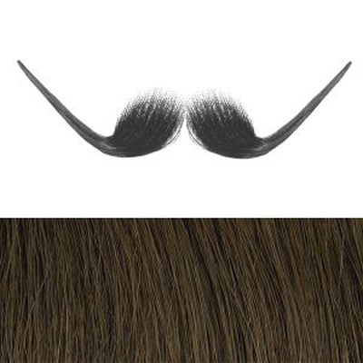 Moustache Style 'G' Colour 8 - Medium Brown Human Hair BMI