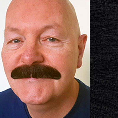 Moustache Style 'D' Colour 1b - Black - Human Hair - BMB