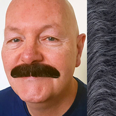 Moustache Style 'D' Colour 1b50 - Black with 50% Grey BM1B50