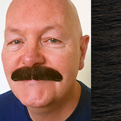 Moustache Style 'D' Colour 4 - Brown - Human Hair - BME