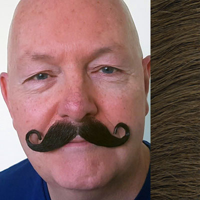 Moustache Style 'E' Colour 8 - Medium Brown Human Hair BMI