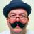 Handlebar Moustache Colour 27 - Light Auburn Human Hair BMO - view 2
