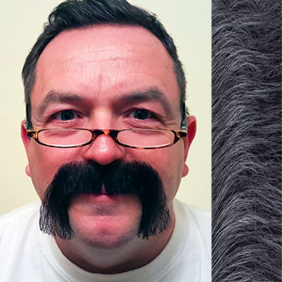 Jason King Moustache Colour 1b50 - Black with 50% Grey BM1B50